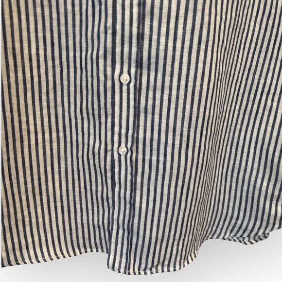 Frank & Eileen Mary Classic Linen Button Up Striped Dress Size Large - Picture 8 of 14
